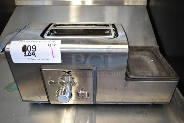 Kalorik BSET41707SS Stainless Steel Countertop 2 Slot Toaster w/ Right Side Griddle. 120 Volts, 1 Phase.  - Image 1 of 7