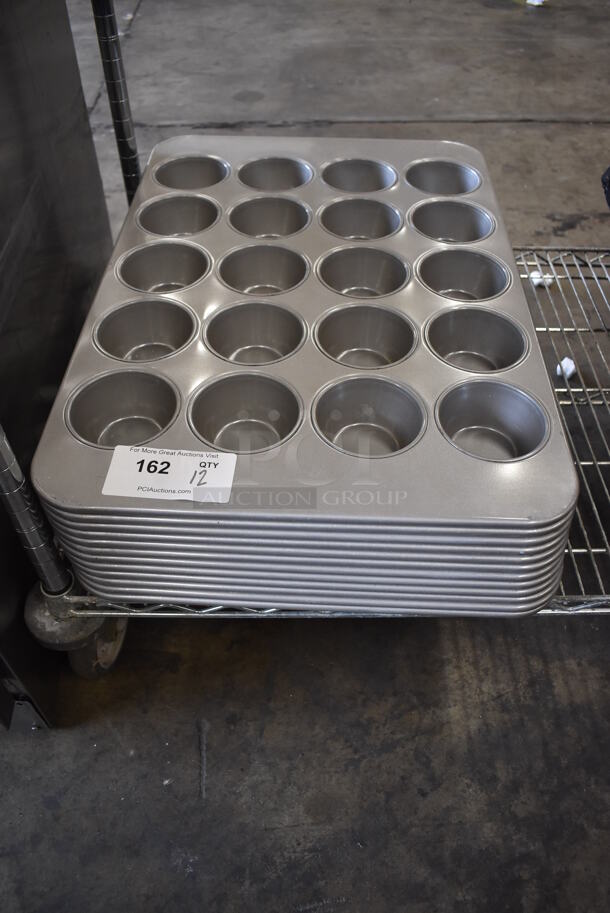 12 Metal 20 Cup Muffin Baking Pans. 18x26x2. 12 Times Your Bid!