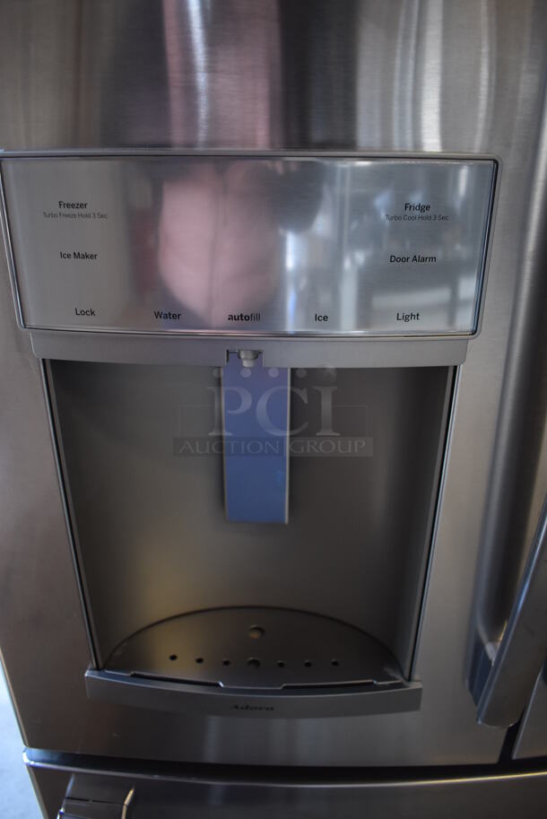 BRAND NEW SCRATCH AND DENT! General Electric DFE28JSKBSS Stainless Steel Commercial French Style Cooler Freezer Combo Unit w/ Water and Ice Dispenser. 100-127 Volts, 1 Phase. 36x36x70. Tested and Working! - Image 6 of 10