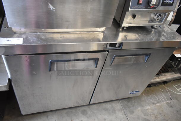 2016 Atosa MGF8402 Stainless Steel Commercial 2 Door Undercounter Cooler on Commercial Casters. 115 Volts, 1 Phase. Tested and Powers On But Does Not Get Cold - Image 1 of 4