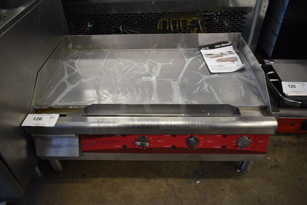 BRAND NEW SCRATCH AND DENT! 2023 Avantco 177EG30N Stainless Steel Commercial Countertop Electric Powered Flat Top Griddle. 208/240 Volts, 1 Phase.  - Image 1 of 5
