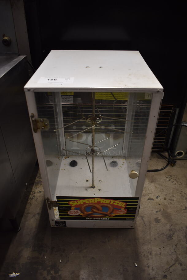 750 Commercial Electric White Countertop Pretzel Warmer And Display Case. 115 Volts, 1 Phase. Tested and Does Not Power On
