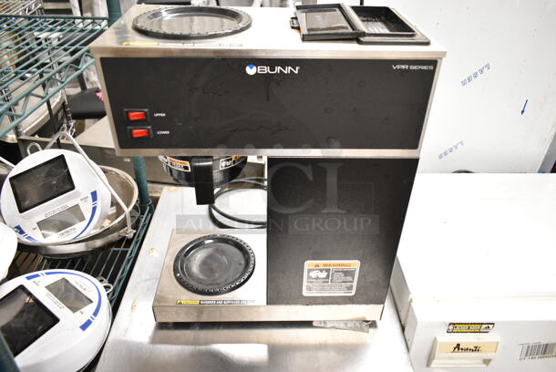 2023 Bunn VPR Stainless Steel Commercial Countertop 2 Burner Coffee Machine w/ Poly Brew Basket. 120 Volts, 1 Phase. 