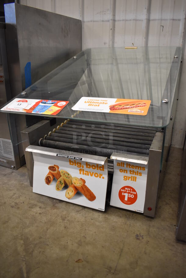 2018 Star 459TBDE Stainless Steel Commercial Countertop Hot Dog Roller w/ Sneeze Guard and Bun Drawer. 120 Volts, 1 Phase. 25x35x26. Tested and Working! - Image 5 of 10