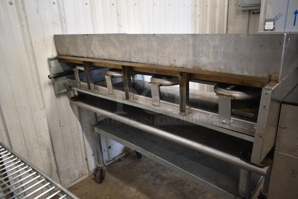 Asber Stainless Steel Commercial Countertop Natural Gas Powered Flat Top Griddle on Stainless Steel Commercial Equipment Stand w/ Commercial Casters. - Image 4 of 5