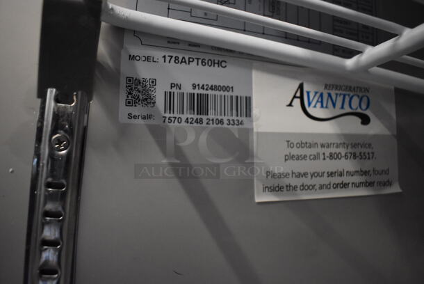 Avantco 178APT60HC Stainless Steel Commercial Sandwich Salad Prep Table Bain Marie Mega Top on Commercial Casters. 115 Volts, 1 Phase. 60x30.5x42.5. Tested and Powers On But Does Not Get Cold - Image 9 of 10