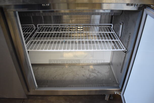 Avantco 178APT60HC Stainless Steel Commercial Sandwich Salad Prep Table Bain Marie Mega Top on Commercial Casters. 115 Volts, 1 Phase. 60x30.5x42.5. Tested and Powers On But Does Not Get Cold - Image 10 of 10