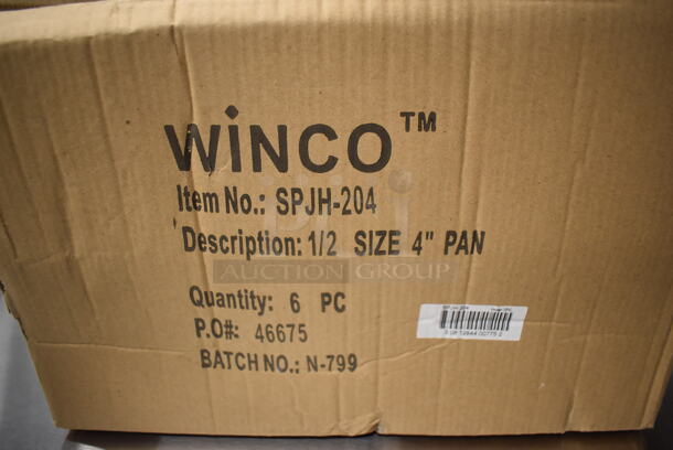 6 BRAND NEW IN BOX! Winco SPJH-204 Stainless Steel 1/2 Size Drop In Bins. 1/2x4. 6 Times Your Bid! - Image 4 of 4