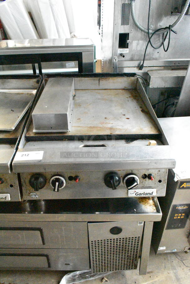 LATE MODEL! Garland Stainless Steel Commercial Countertop Natural Gas Powered Flat Top Griddle.  - Image 1 of 6