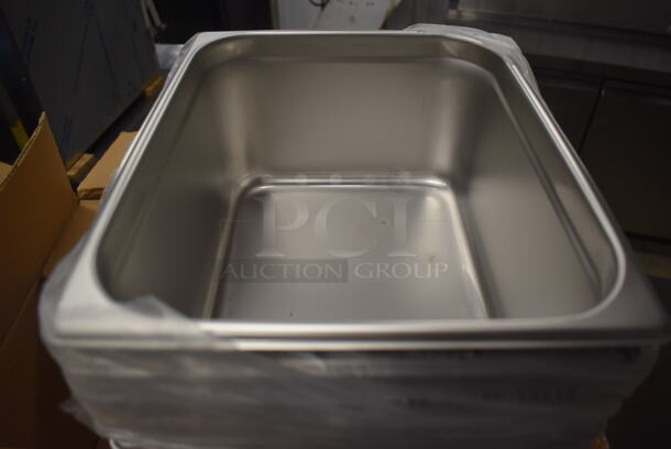 12 BRAND NEW IN BOX! Winco SPJH-206 Stainless Steel 1/2 Size Drop In Bins. 1/2x6. 12 Times Your Bid! - Image 3 of 4