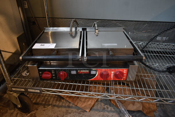 Sirman Stainless Steel Commercial Countertop Electric Powered Double Panini Press. Tested and Working!
