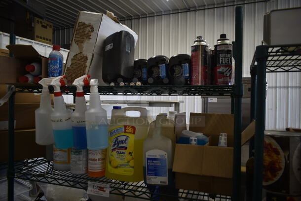 ALL ONE MONEY! Two Tier Lot of Various Items Including Cleaner, Butane Fuel and Bags - Image 1 of 10