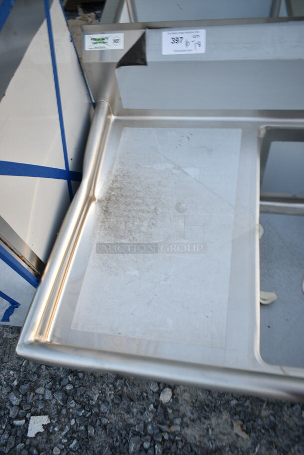 BRAND NEW SCRATCH AND DENT! Regency 600S2182418L Stainless Steel 2 Bay Sink w/ Left Side Drain Board. No Legs. Bay 12x18x24. Drain Board 16.5x25.5 - Image 5 of 6