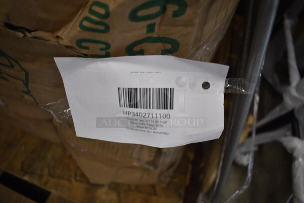 PALLET LOT of 28 BRAND NEW Boxes Including Dart 12EL White Travel Lid - 1000/Case, HP3402711100 Traulsen 340-27111-00 Shelf, HP3402600002 Traulsen 340-26000-02 Shelf, 347RPBD10WHG 10" White Plastic Plate with Gold Bands, 461202 Tork Dispenser, Eilat 426-C 9" Plates, 50012PL Cups, 500CC32P Heavy Weight Clear PET Plastic Cold Cup, 500TO993 Choice 9" x 9" x 3" Microwavable 1-Compartment Black / Clear Plastic Hinged Container - 100/Case. 28 Times Your Bid!  - Image 3 of 12