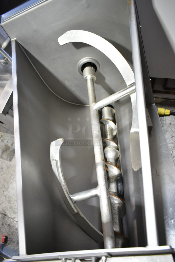 2019 Hobart MG2032 Metal Commercial Floor Style Electric Powered Meat Mixer Grinder w/ Foot Pedal on Commercial Casters. 208 Volts, 3 Phase. Tested and Working! - Image 6 of 7