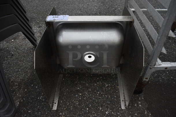 Stainless Steel Commercial Single Bay Wall Mount Sink w/ Side Splash Guards. 17x15x20 - Image 4 of 4