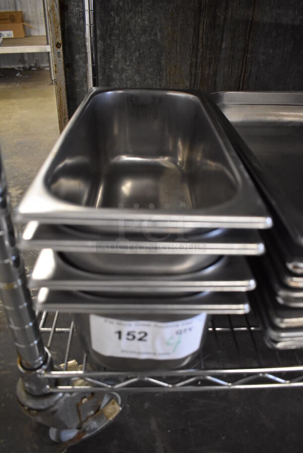 4 Stainless Steel Drop In Bins. 6.5x14x4.5. 4 Times Your Bid!