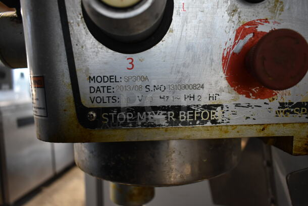 2013 Omcan SP300A Metal Commercial Countertop 30 Quart Planetary Dough Mixer w/ Stainless Steel Mixing Bowl, Bowl Guard, Dough Hook and Whisk Attachments. 110 Volts, 1 Phase. Tested and Working! - Image 8 of 10
