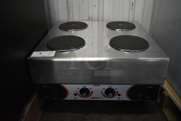 BRAND NEW SCRATCH AND DENT! Nemco 6311-4-240 Electric Countertop Raised Hot Plate with 4 Solid Burners. 240 Volts.   - Image 3 of 5