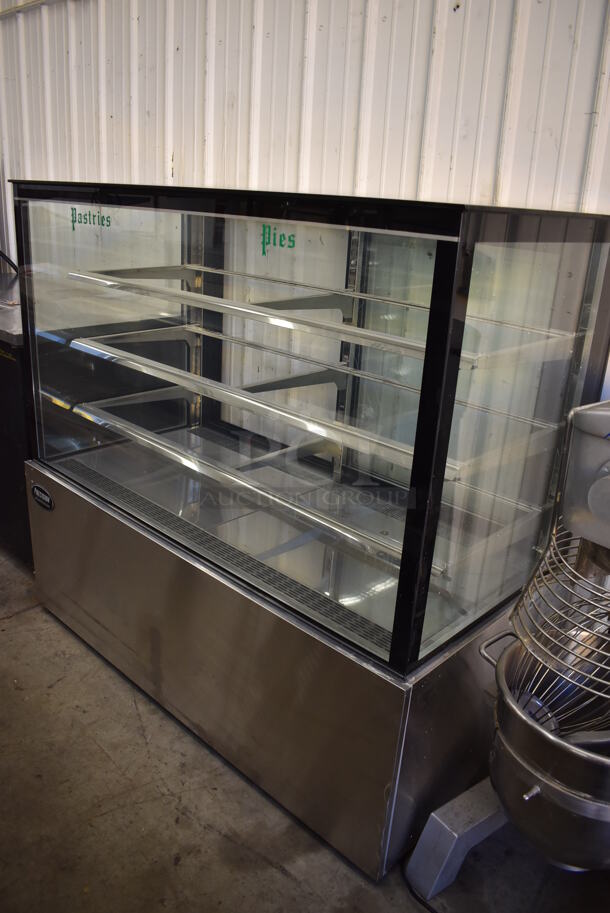 Precision Stainless Steel Commercial Floor Style Deli Display Case Merchandiser. 59x29x55. Tested and Working!