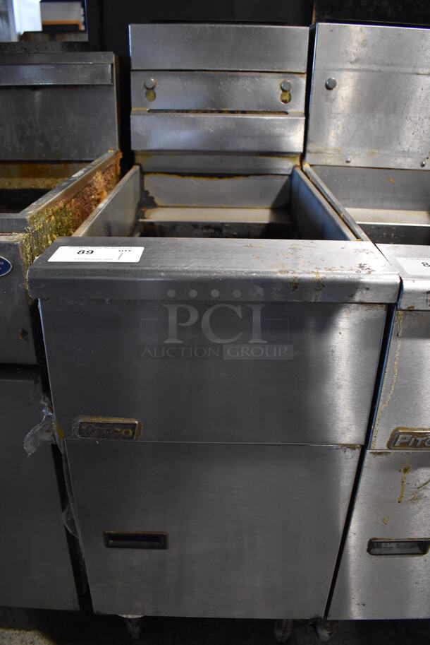 2013 Pitco Frialator SG14 Stainless Steel Commercial Floor Style Natural Gas Powered Deep Fat Fryer. 110,000 BTU. 16x34x53 - Image 7 of 8