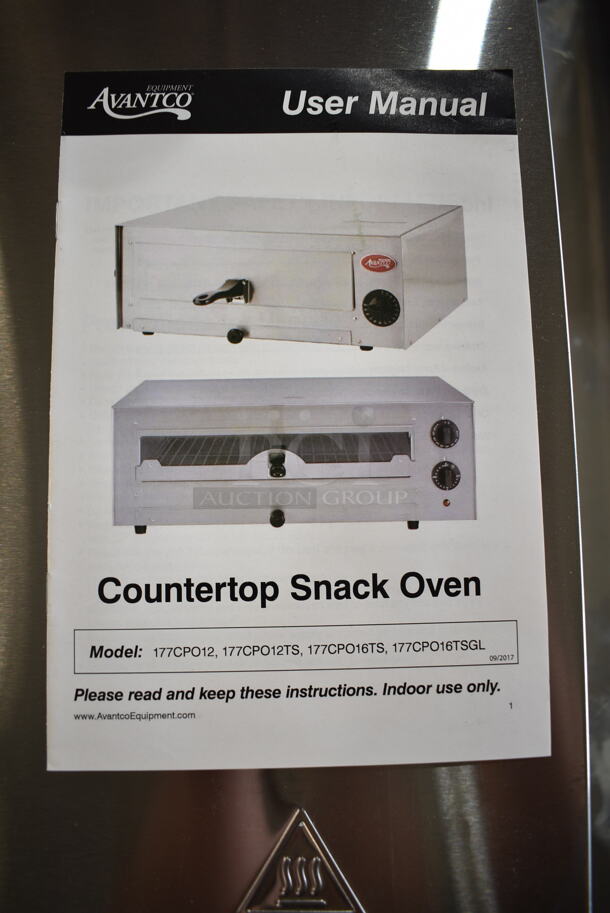 BRAND NEW SCRATCH AND DENT! Avantco 177CPO16TS Stainless Steel Countertop Pizza / Snack Oven with Adjustable Thermostatic Control. 120 Volts, 1 Phase. Tested and Working! - Image 6 of 7