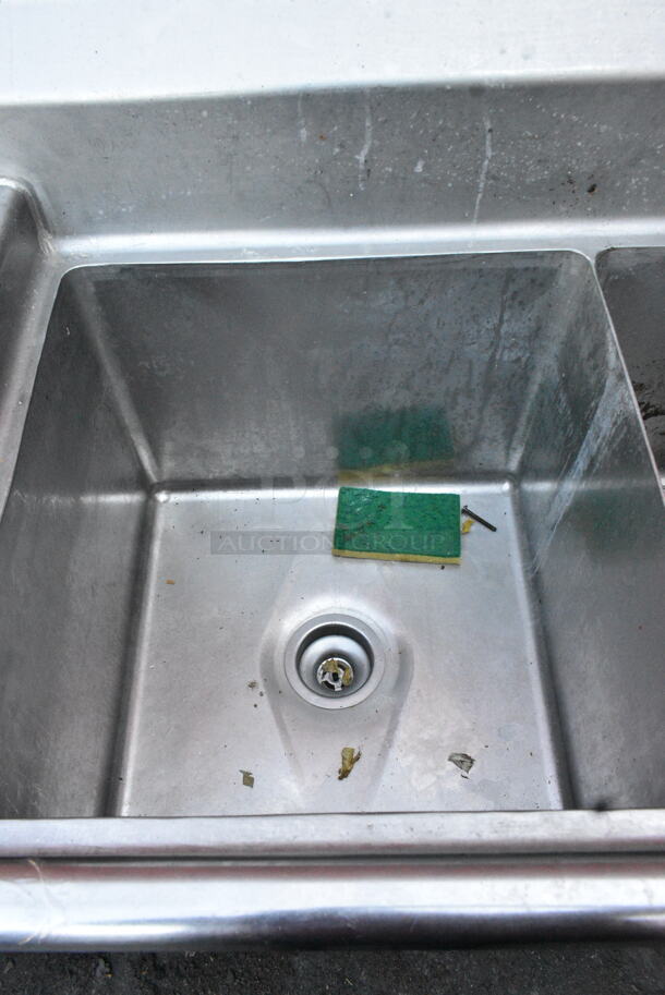 Stainless Steel Commercial 3 Bay Sink w/ Handles.  - Image 3 of 6