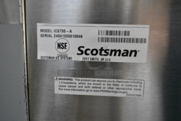 2019 Scotsman N0622A-1E Stainless Steel Ice Head on BRAND NEW! 2024 Scotsman ICS730-A Ice Bin. 115 Volts, 1 Phase.  - Image 9 of 10