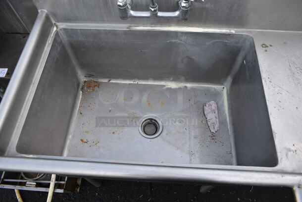 Stainless Steel Commercial Single Bay Dirty Side Left Side Dishwasher Table w/ Faucet and Handles. - Image 3 of 4