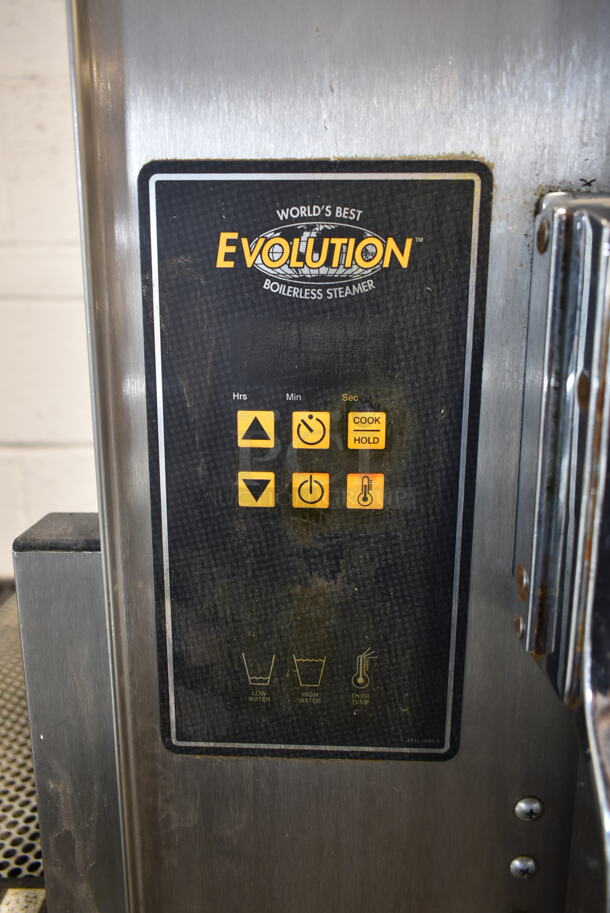 2014 AccuTemp E62083D10000200 Stainless Steel Commercial Electric Powered Single Deck Steam Cabinet on Stand w/ Commercial Casters. 208 Volts, 3 Phase.  - Image 4 of 7