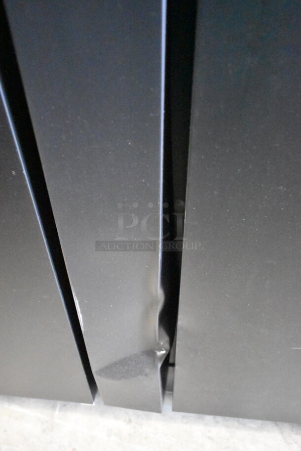BRAND NEW SCRATCH AND DENT! 2024 Avantco 178UDD4HC  Black Kegerator / Beer Dispenser with (2) 2 Tap Towers - (4) 1/2 Keg Capacity. See Pictures for Dents. 115 Volts, 1 Phase. Tested and Working! - Image 4 of 9