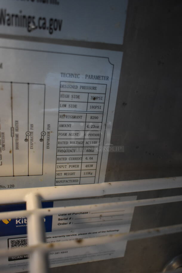 LIKE NEW! 2023 Avantco 178APT48HC Stainless Steel Commercial Sandwich Salad Prep Table Bain Marie Mega Top on Commercial Casters. 115 Volts, 1 Phase. Tested and Powers On But Does Not Get Cold - Image 7 of 10