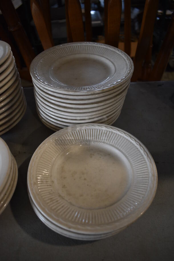 17 White Ceramic Plates. 6.5x6.5x1. 17 Times Your Bid!
