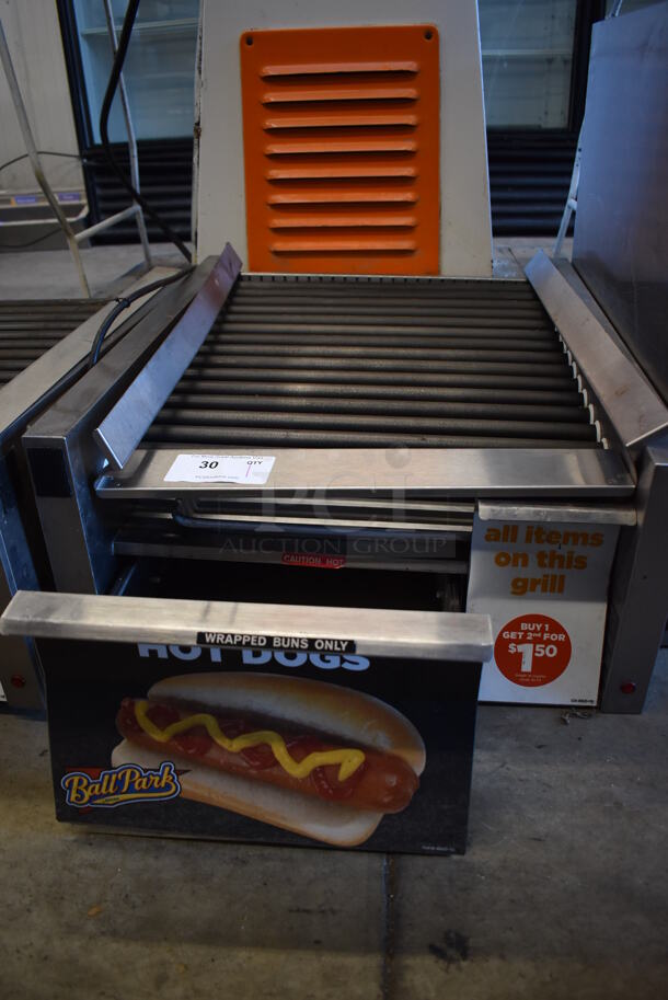 2018 Star 45STBDE Stainless Steel Commercial Countertop Hot Dog Roller w/ Bun Drawer. 120 Volts, 1 Phase. 24x29x12. Tested and Working!