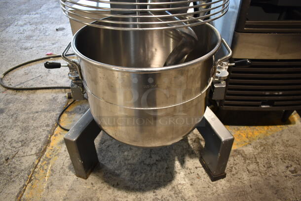 Avantco 177MX60H Metal Commercial Floor Style 60 Quart Planetary Dough Mixer w/ Stainless Steel Mixing Bowl, Bowl Guard and Dough Hook Attachment. 240 Volts, 3 Phase.  - Image 5 of 10