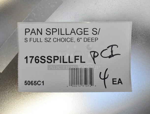 4 BRAND NEW SCRATCH AND DENT! Choice 176SSPILLFL Full Size 6" Deep Stainless Steel Steam Table Spillage Pan. 4 Times Your Bid!  - Image 5 of 5