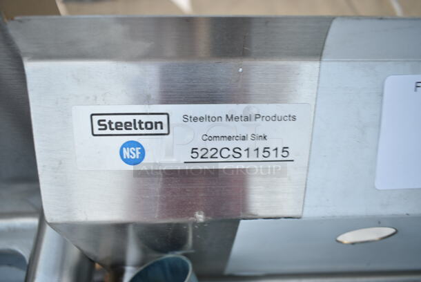 BRAND NEW SCRATCH AND DENT! Steelton 522CS11515 20 1/2" 18-Gauge Stainless Steel One Compartment Commercial Sink without Drainboard - 15" x 15" x 12" Bowl - Image 7 of 7