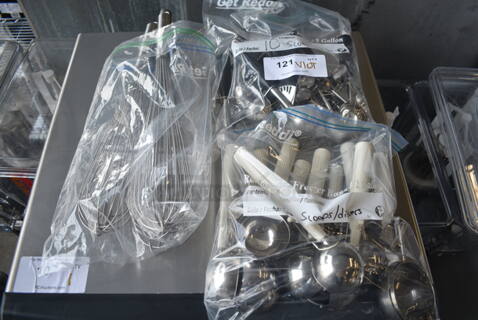 ALL ONE MONEY! Lot of Various Utensils Including Dishers and Whisks. 