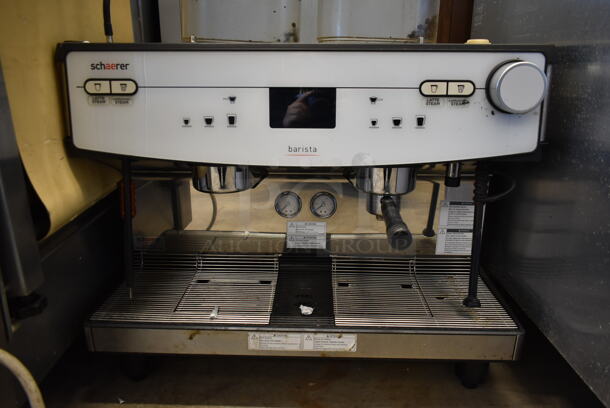 2018 Schaerer Barista Stainless Steel Commercial Countertop 2 Group Espresso Machine w/ Portafilter, 2 Steam Wands and 2 Hoppers. 208/240 Volts, 1 Phase. - Image 2 of 8