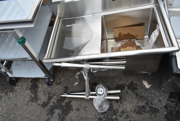 BRAND NEW SCRATCH AND DENT! Regency 600S1181818L Stainless Steel Commercial Single Bay Sink w/ Left Side Drain Board. Comes w/ 600CB18SS, 600DB35, 600LEGSS14 - Image 3 of 11