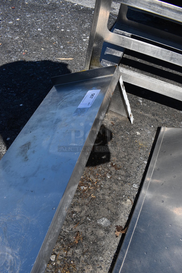 Stainless Steel Shelf w/ Wall Mount Brackets. 60x12x10 - Image 4 of 4