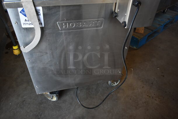 2017 Hobart MG2032 Metal Commercial Floor Style Electric Powered Meat Mixer Grinder w/ Foot Pedal on Commercial Casters. 208 Volts, 3 Phase. - Image 7 of 8