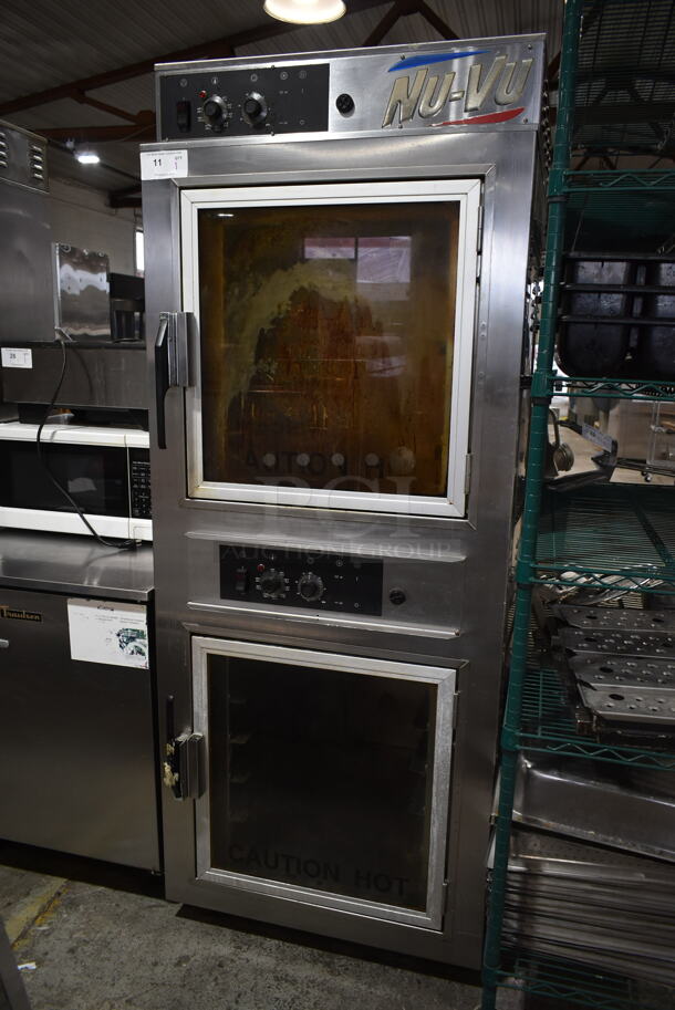 2017 Nu Vu UB-E5/5 Stainless Steel Commercial Floor Style Electric Powered Oven Proofer on Commercial Casters. 208 Volts, 3 Phase. 