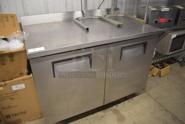 2012 True TWT-48F Stainless Steel Commercial 2 Door Work Top Freezer w/ Back Splash on Commercial Casters. 115 Volts, 1 Phase. 48x30x40. Tested and Working! - Image 3 of 6