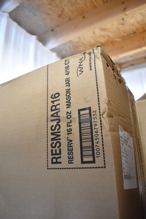 PALLET LOT of 24 Boxes of 64 BRAND NEW IN BOX! RESMSJAR16RSC 16 oz Mason Jars. 24 Times Your Bid! - Image 3 of 6