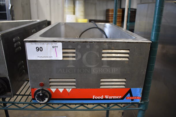 Adcraft Model FW-1200WF Stainless Steel Commercial Countertop Food Warmer. 120 Volts, 1 Phase. 14.5x22.5x9. Tested and Working!