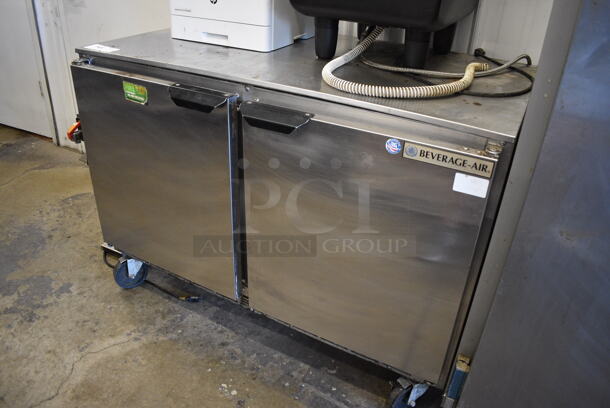 Beverage Air Model UCR48A Stainless Steel Commercial 2 Door Undercounter Cooler on Commercial Casters. 115 Volts, 1 Phase. 48x30x35. Tested and Working! - Image 2 of 6