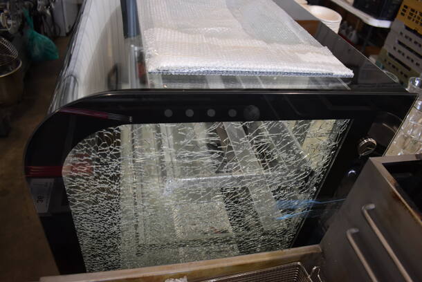 Avantco 193BC48HCB Metal Commercial Floor Style Deli Display Case Merchandiser w/ Poly Coated Racks on Commercial Casters. See Pictures For Glass Damage. 110-120 Volts, 1 Phase. 48x27x48. Tested and Working! - Image 9 of 10
