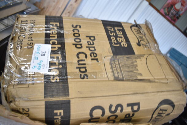 PALLET LOT of 15 BRAND NEW Boxes Including 9998NRKFT New Roots 8 oz. Smooth Single Wall Kraft Compostable Paper Hot Cup - 40/Pack, 612OB225LB Choice 2.25 lb. Oblong Foil Take-Out Container - 500/Case, Dart C90PST1 ClearSeal Hinged Lid Plastic Container 8 1/4" x 8 1/4" x 3" - 250/Case, Choice Paper Scoop Cups, 43306HCUPC Choice 6-Cup High Dome Hinged OPS Plastic Cupcake / Muffin Container, 999P150B Choice 1.5 oz. Black Plastic Souffle Cup / Portion Cup - 100/Pack, 612OB4LB Choice 4 lb. Oblong Foil Take-Out Container - 250/Case. 15 Times Your Bid! - Image 5 of 12