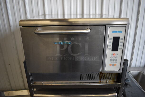2 Turbochef Model NGCD6 Tornado Stainless Steel Commercial Countertop Electric Powered Rapid Cook Ovens on Stainless Steel Commercial 2 Tier Equipment Stand on Commercial Casters. 208/240 Volts, 1 Phase. 30x30x60. 2 Times Your Bid! - Image 4 of 11